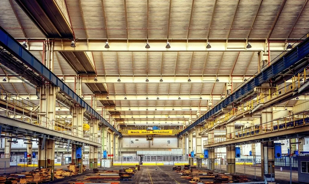 Large industrial factory hall
