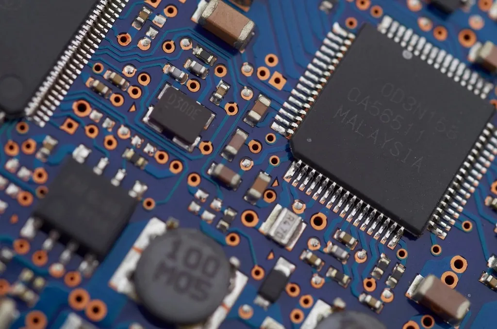 Microchips on a circuit board